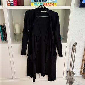 Sunny Girl Elegant Black Open Cardigan
